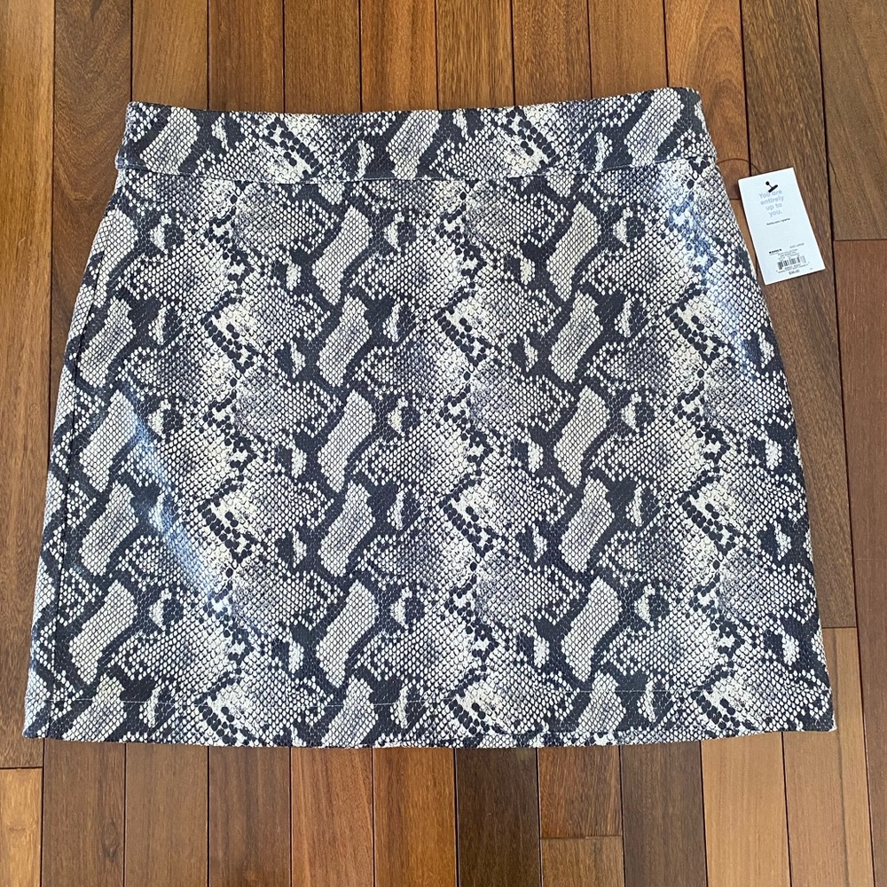 Snakeskin Mini Skirt, Size L